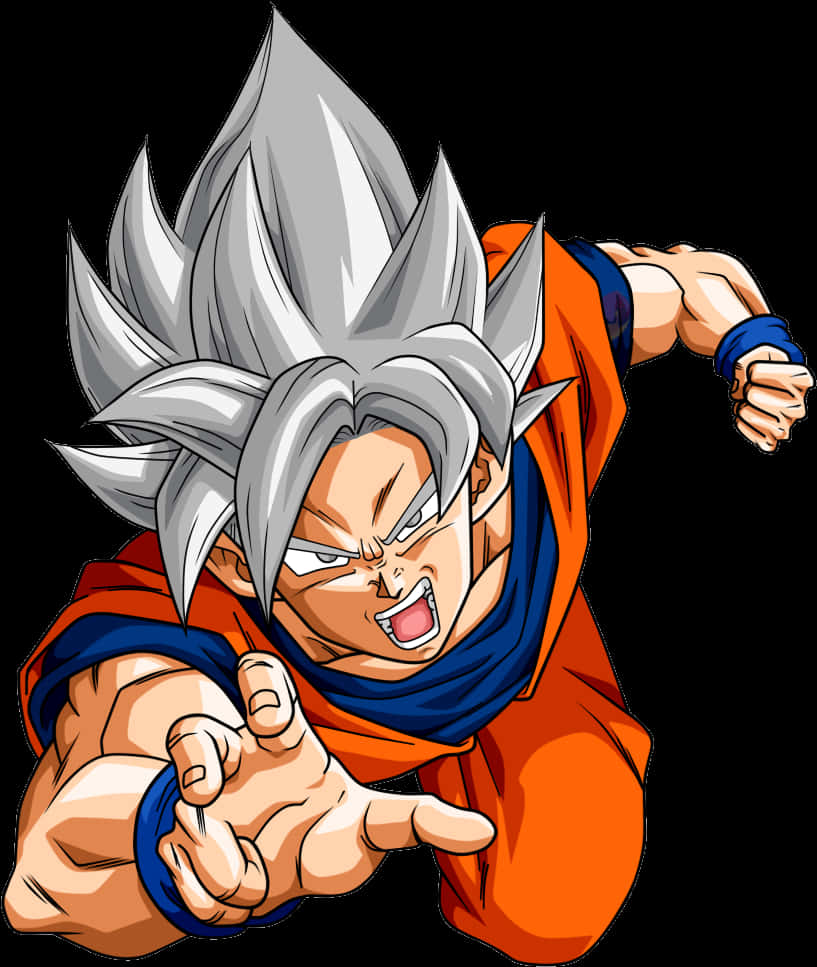 Goku în Ultra Instinct, poziție de acțiune Fundal