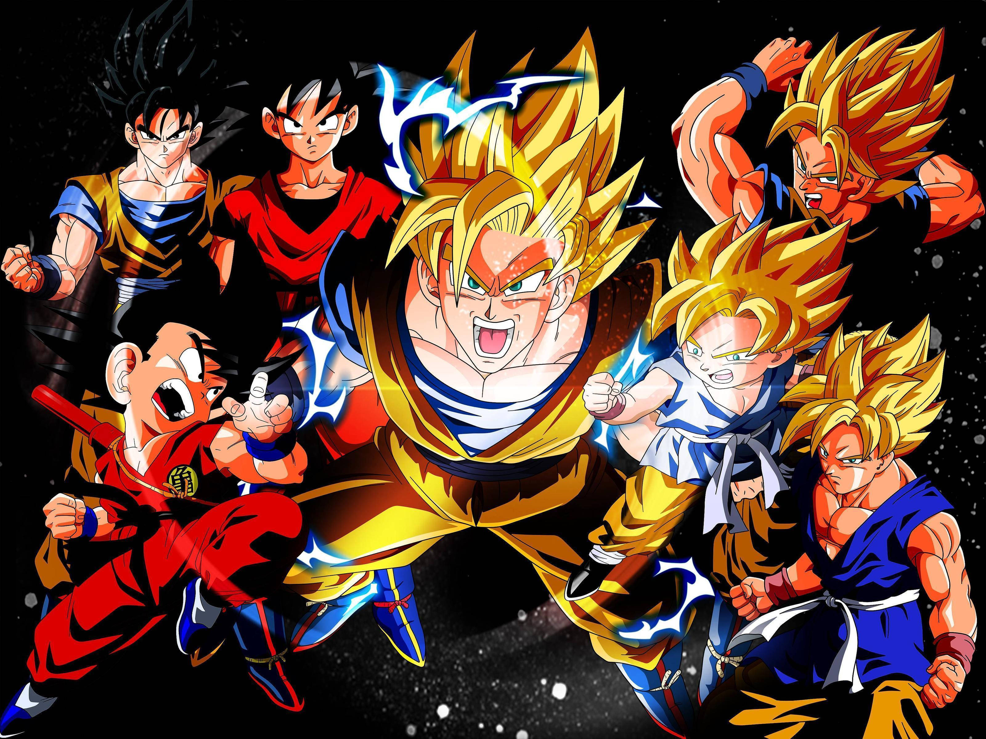 Goku, luptătorul cu puterea de Super Saiyan. Fundal