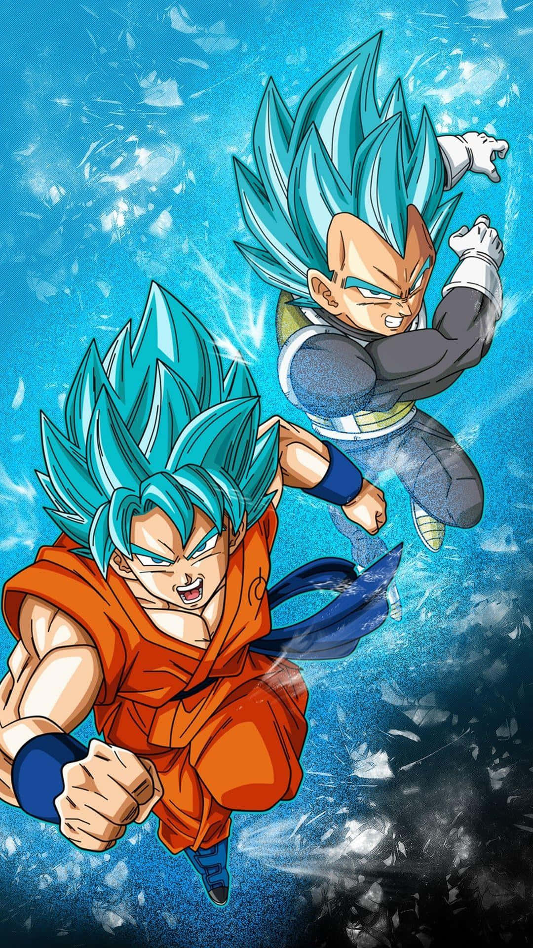 Goku și Vegeta Dragon Ball Z Saiyan Albaștri Fundal