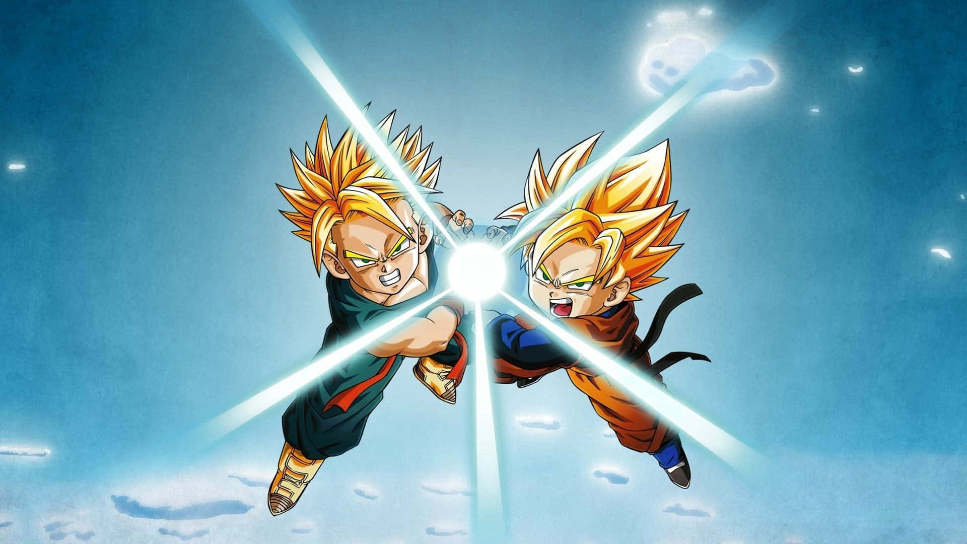 Goku și Vegeta în luptă intensă în Dragon Ball Z Fundal