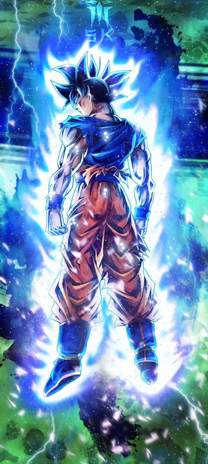 Goku strălucește în albastru în Dragon Ball Z Fundal