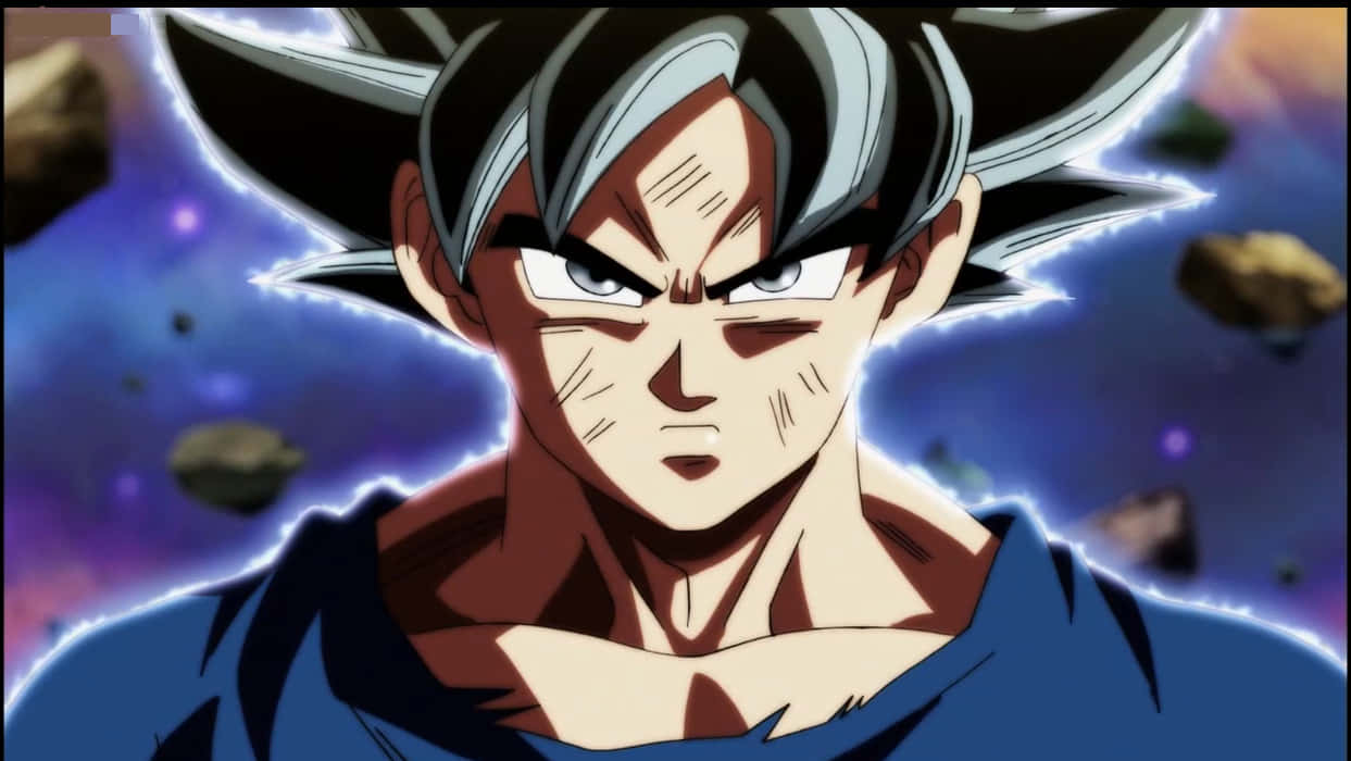 Goku Ultra Instinct cu privire intensă Fundal
