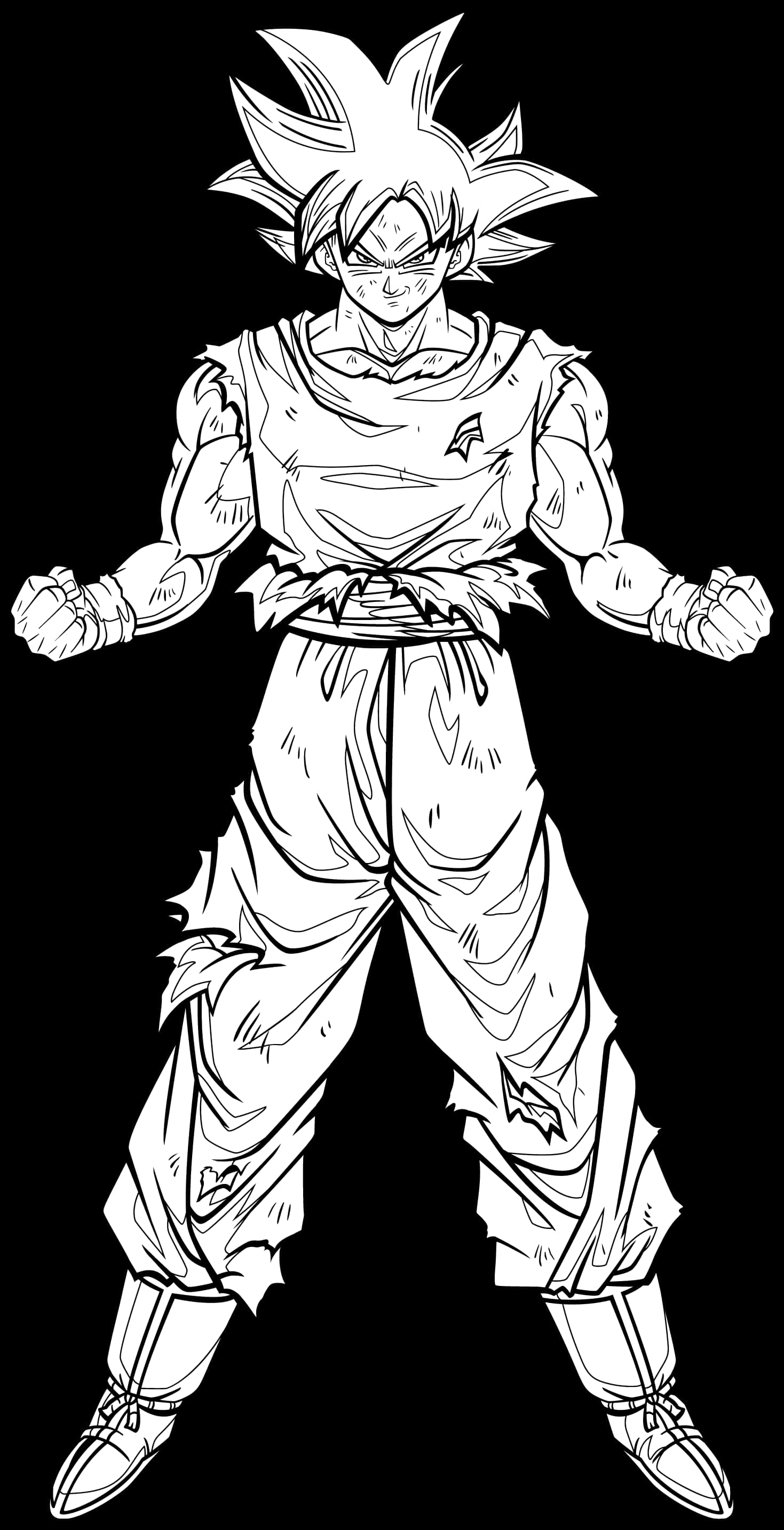 Goku Ultra Instinct Desen Linie Fundal