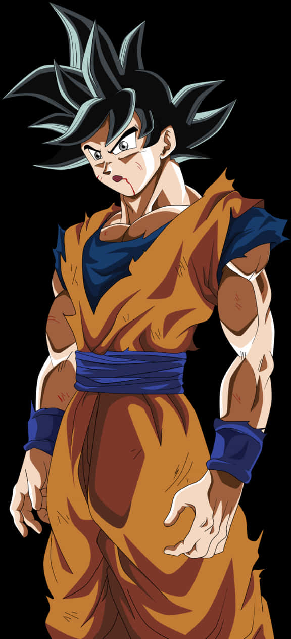 Goku Ultra Instinct în Poziție de Luptă Fundal
