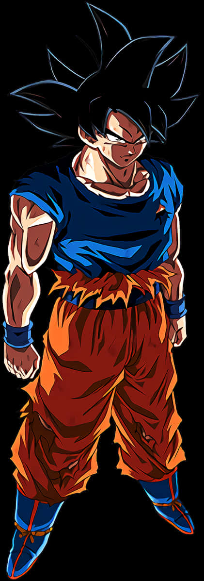 Goku Ultra Instinct în Poziție de Luptă Fundal