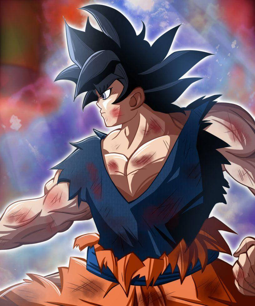 Goku Ultra Instinct în Poziție de Luptă Fundal