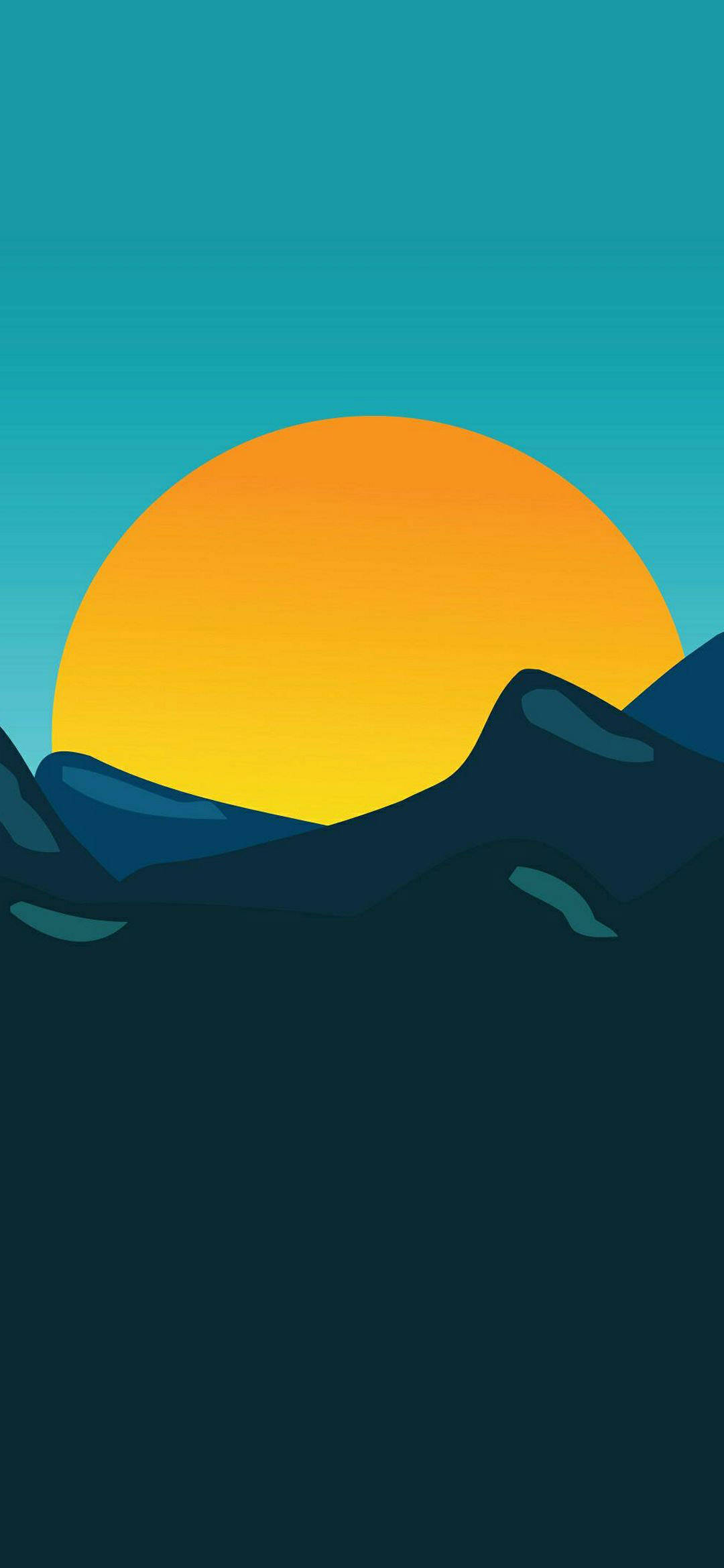 Golden Sun Minimalist Android Fundal