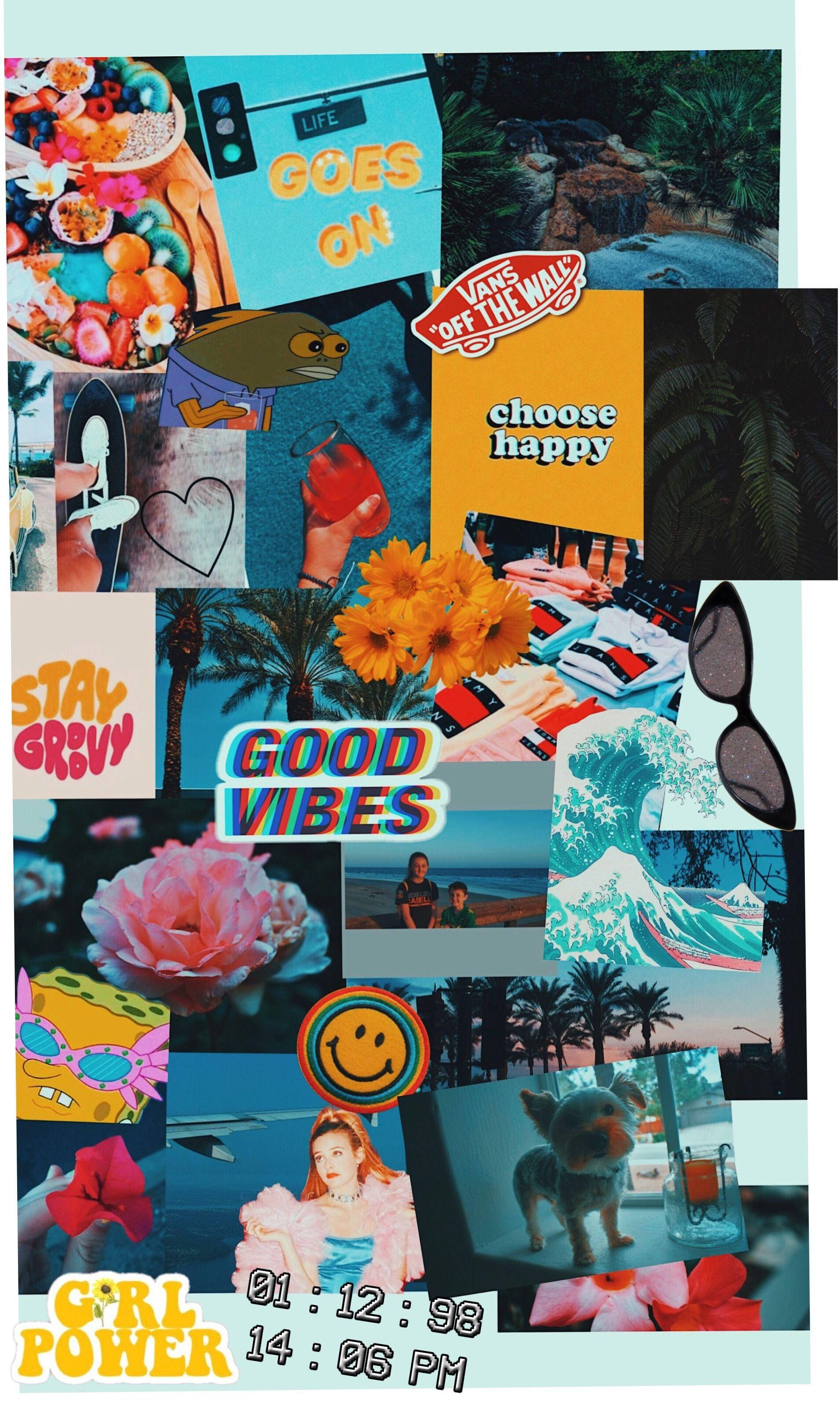 Good Vibes Colaj Estetic VSCO Fundal