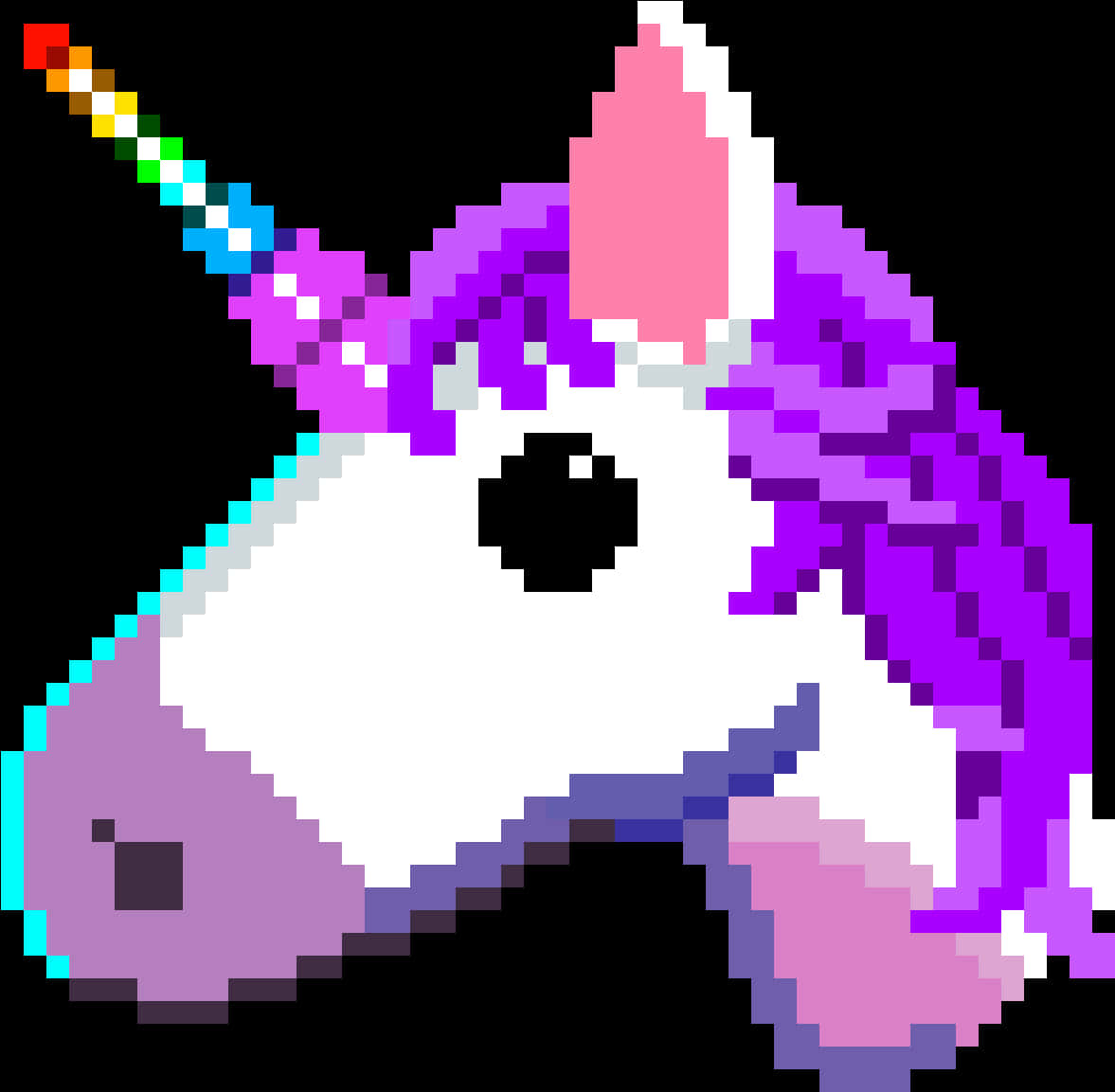 Grafică cu cap de unicorn pixelat Fundal