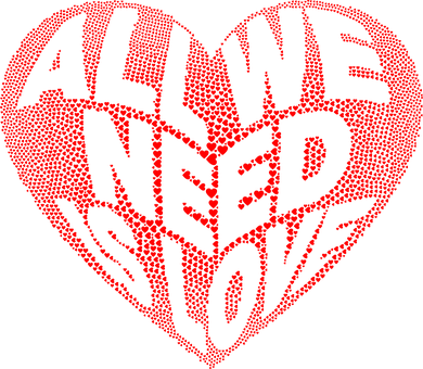 Grafică cu inimă All You Need Is Love Fundal