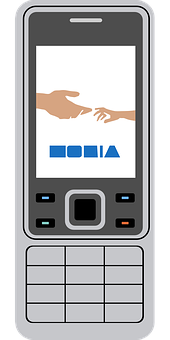 Grafică cu strângere de mână și telefon Nokia Fundal