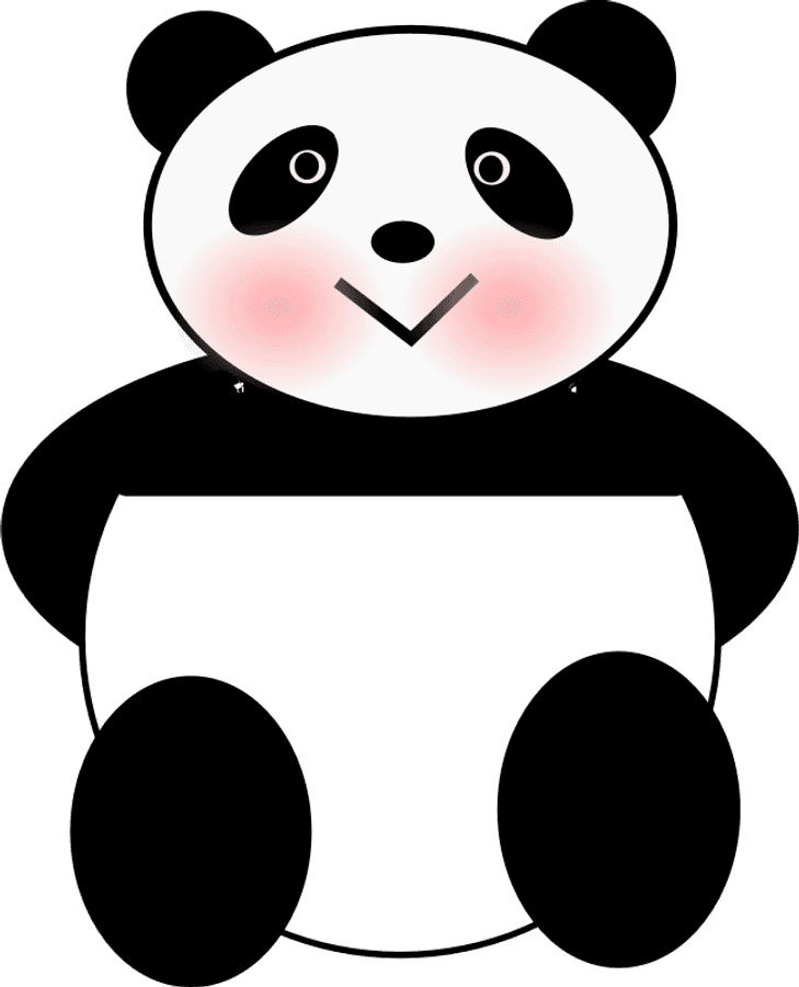 Grafică cu un Panda Caricaturist Zâmbitor Fundal