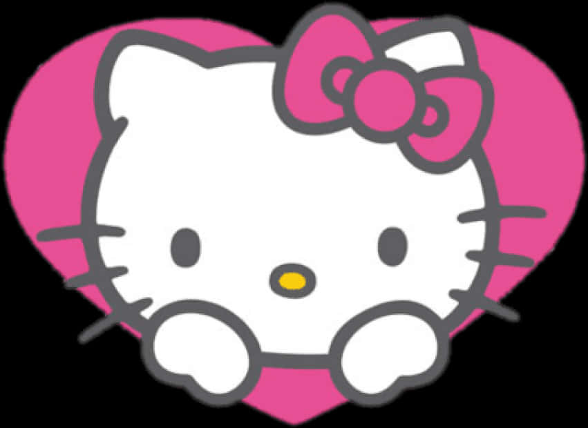 Grafică Hello Kitty cu inimă roz Fundal