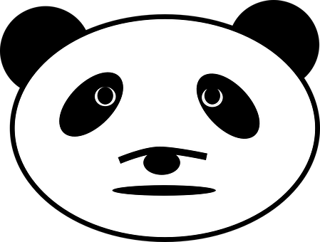 Grafică minimalistă cu față de panda Fundal