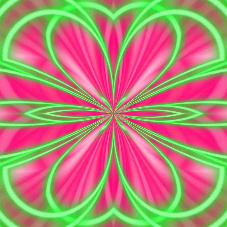Grafică neon roz și verde în oglindă Fundal
