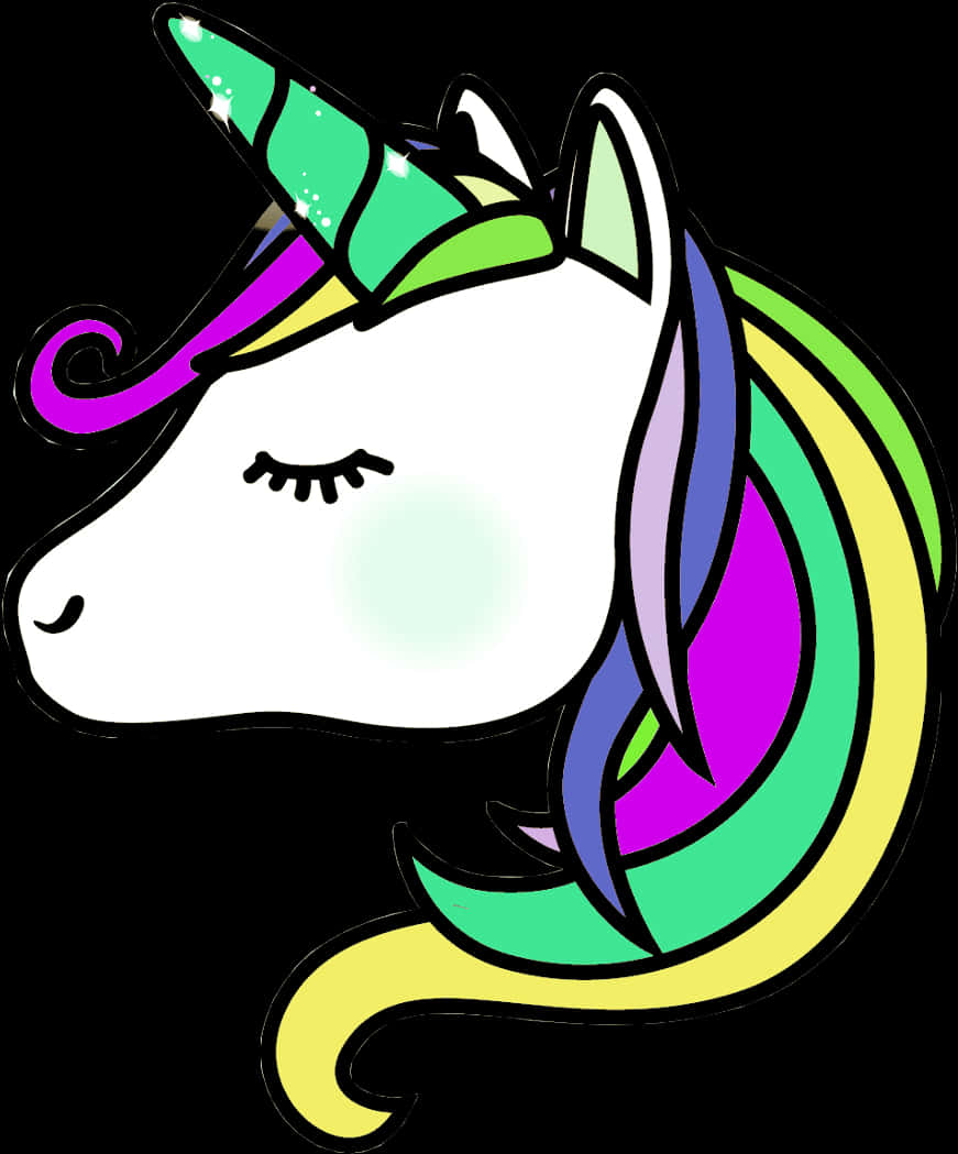 Grafică Unicorn Colorat Fundal