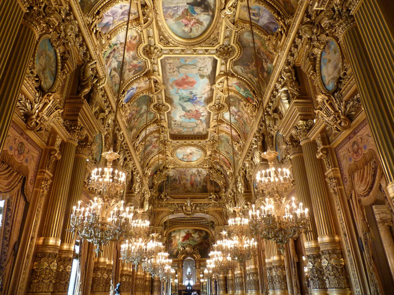 Grand Foyer al Palais Garnier din Paris Fundal