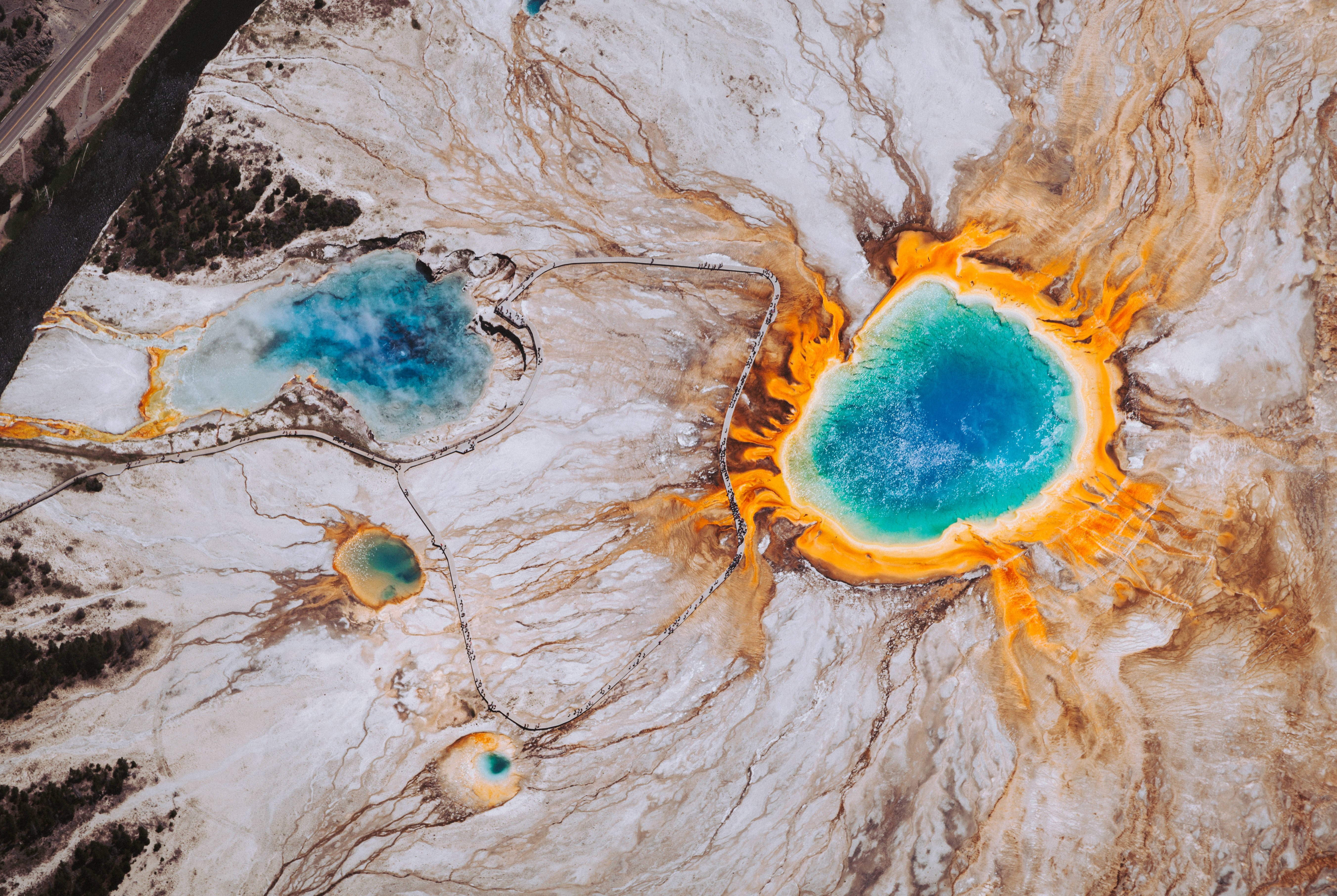 Grand Prismatic Spring - Parcul Național Yellowstone, Wyoming, Statele Unite Fundal