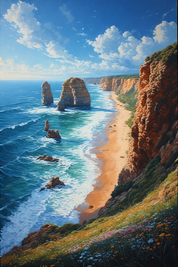 Great Ocean Road și Cei Doisprezece Apostoli Coastă 4K Fundal
