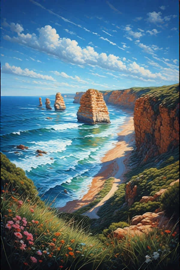 Great Ocean Road și Cei Doisprezece Apostoli pe Coasta 4K Fundal