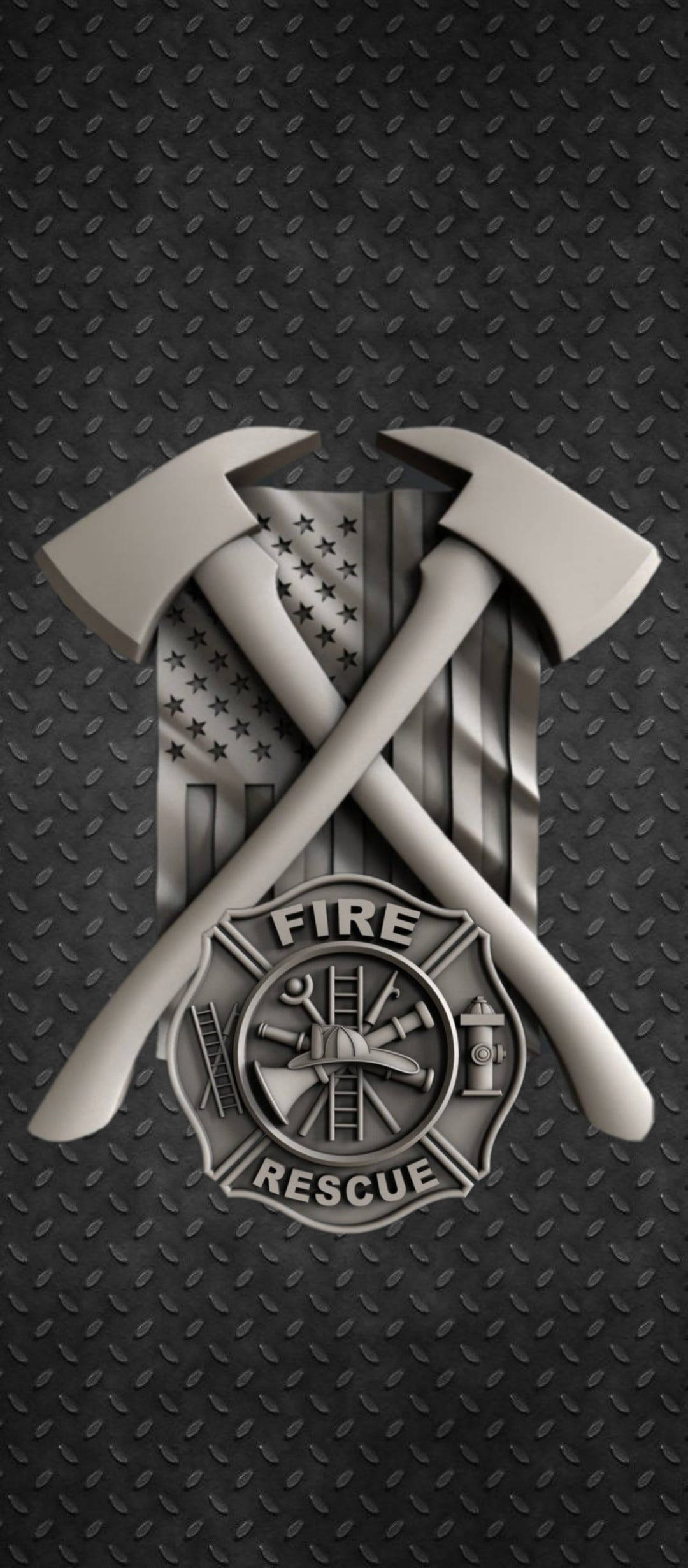 Logo Metalic Gri al Pompierilor Fundal