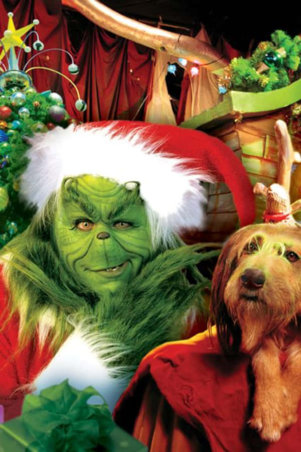 Grinch Crăciun iPhone Câine Fundal