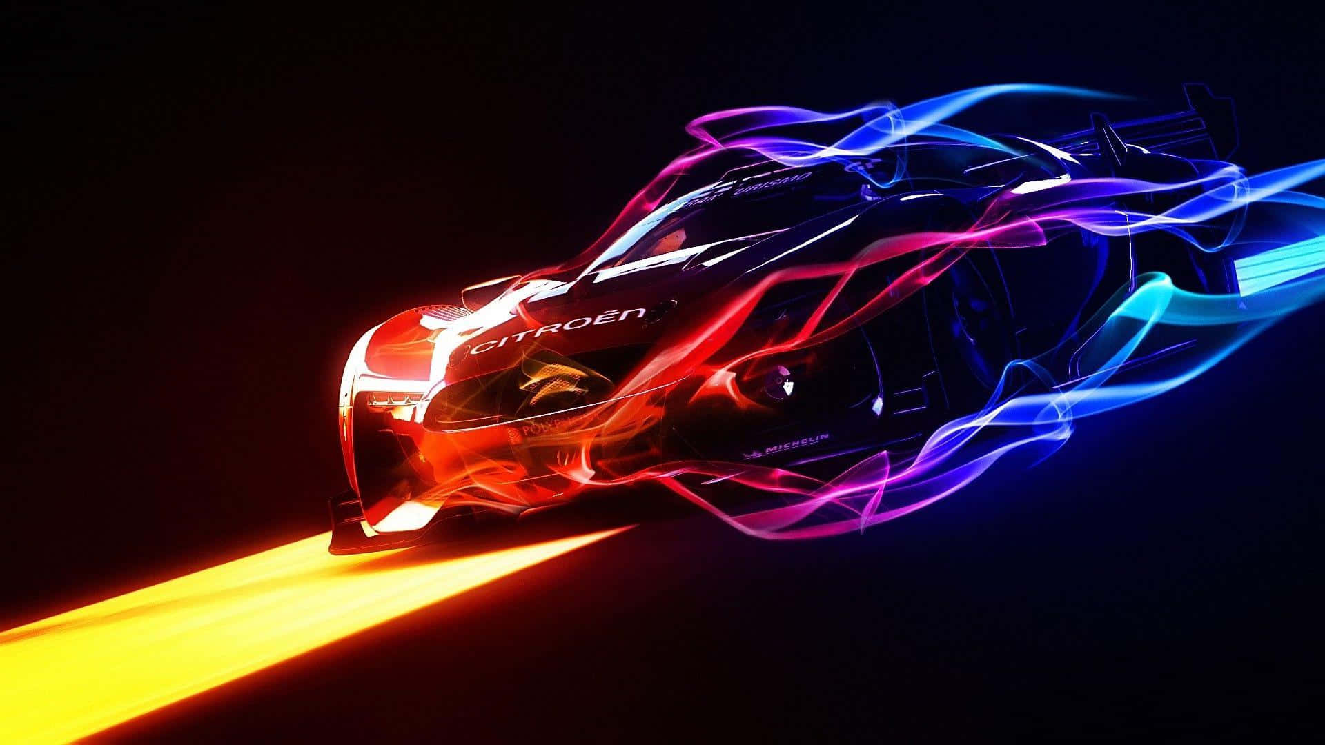GT By Citroen Mașină Neon Cool Fundal