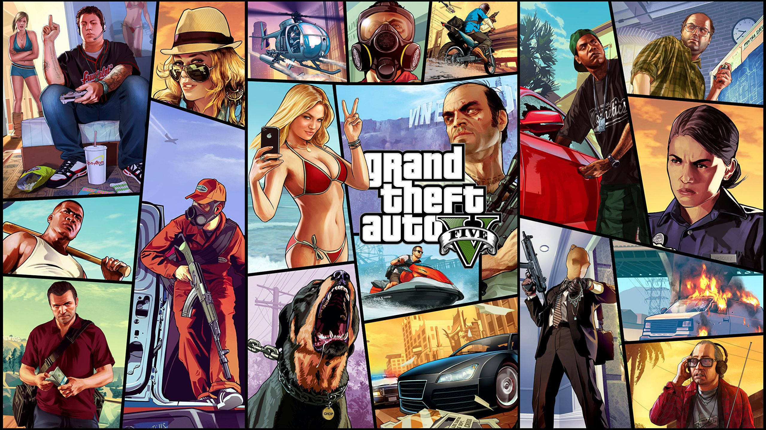 GTA 5 2560x1440 Colaj cu dale Fundal