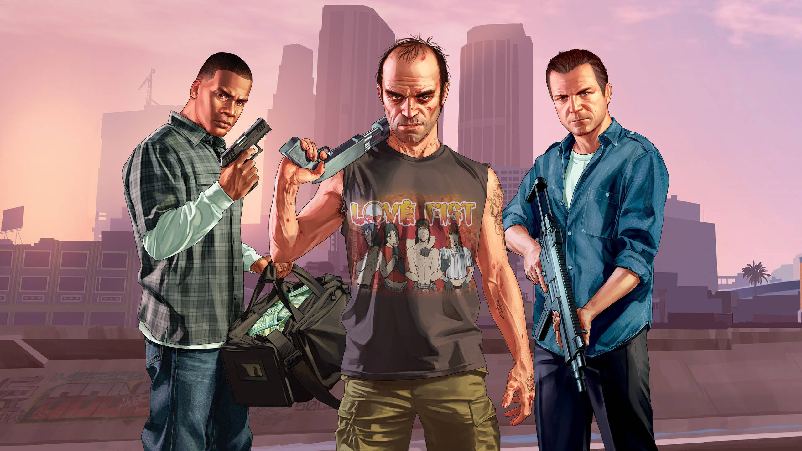 GTA 5 2560x1440 Personaje Tari Fundal