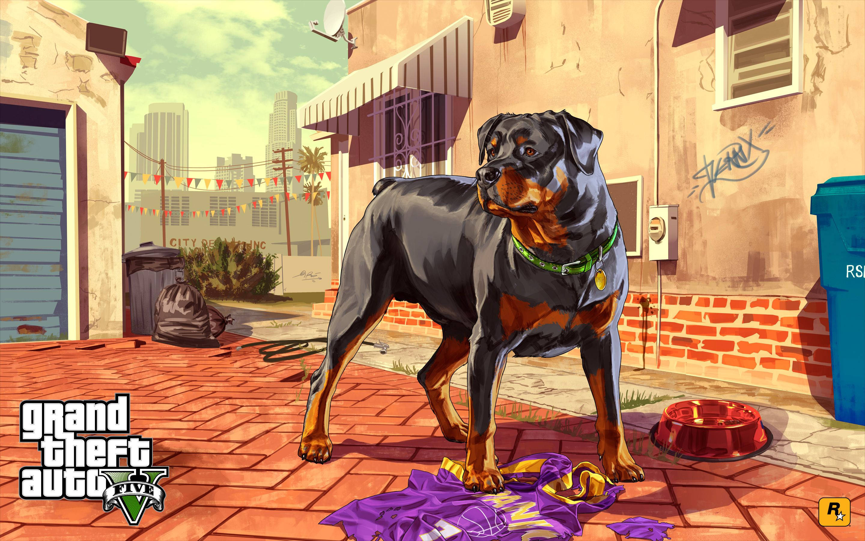 GTA San Andreas 4K: Chop, câinele Rottweiler Fundal