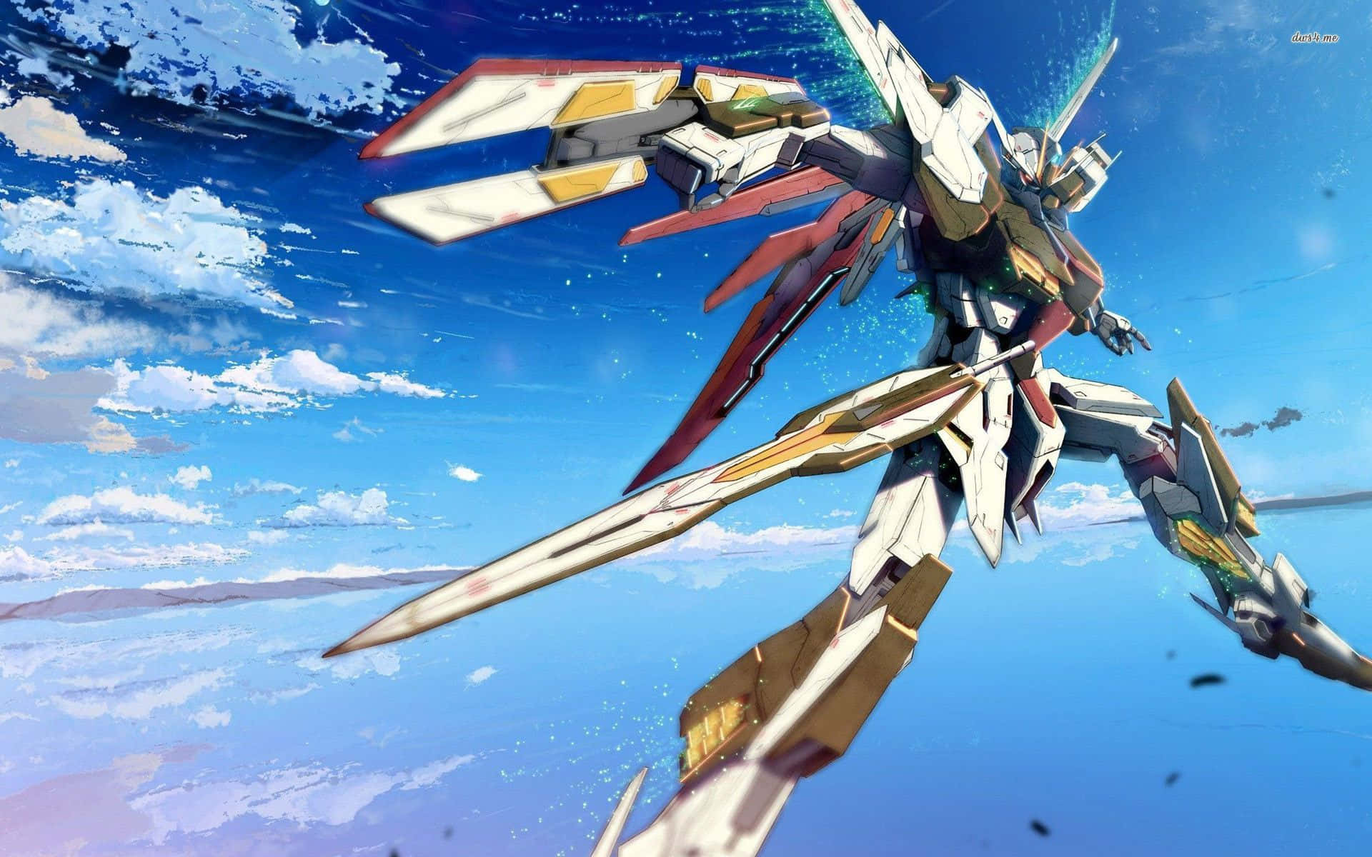 Gundam galben și alb pentru desktop Fundal