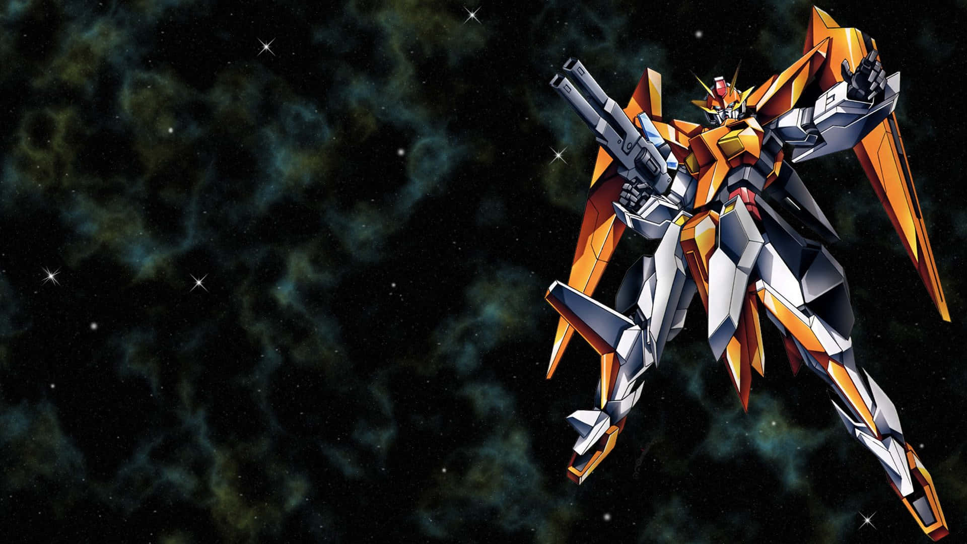 Gundam portocaliu și alb pentru desktop Fundal