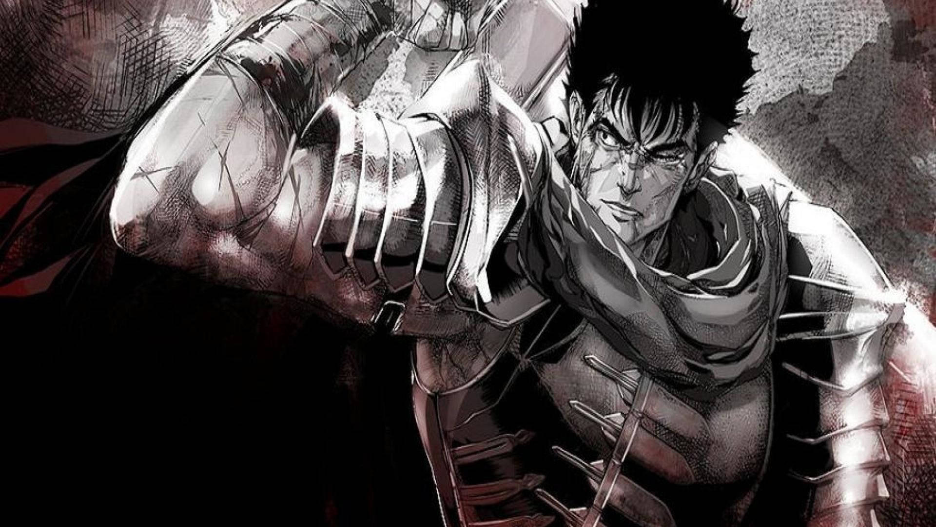 Guts din Berserk întinzându-se după sabie Fundal