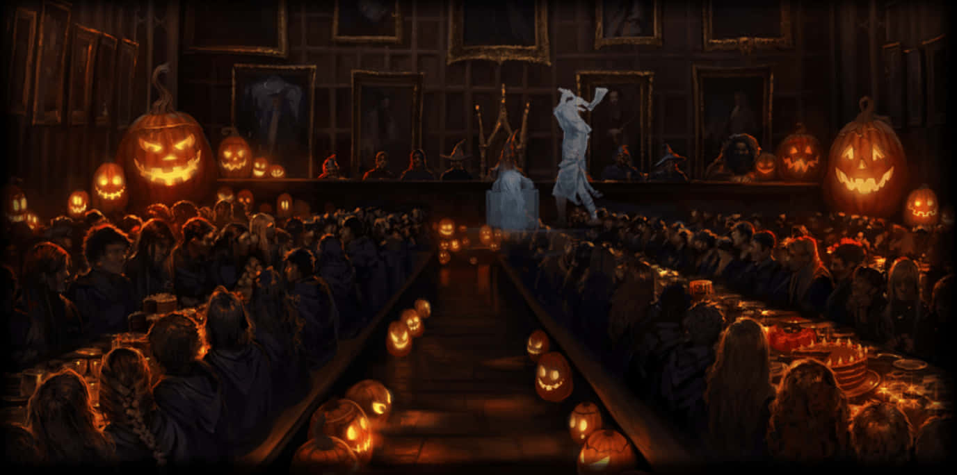 Halloween cu Harry Potter și dovleci luminoși Fundal