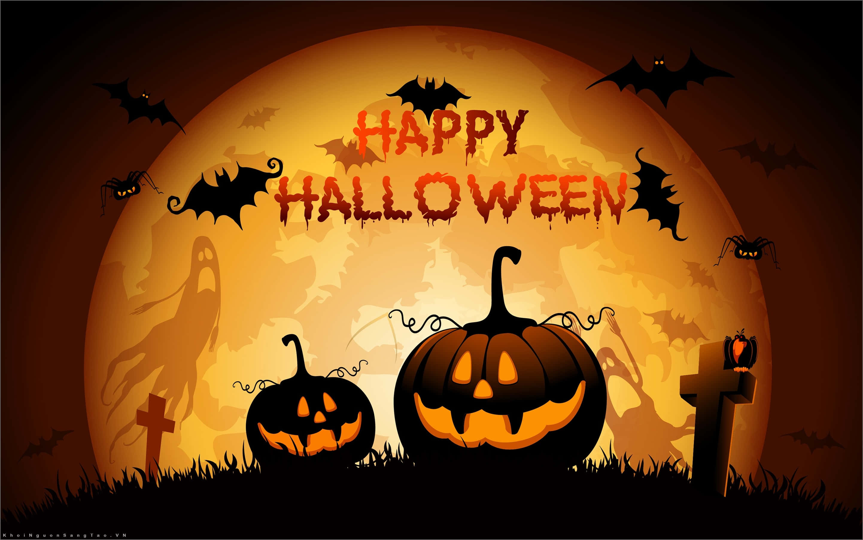 "Halloween înfricoșător de Fang-tastic" Fundal