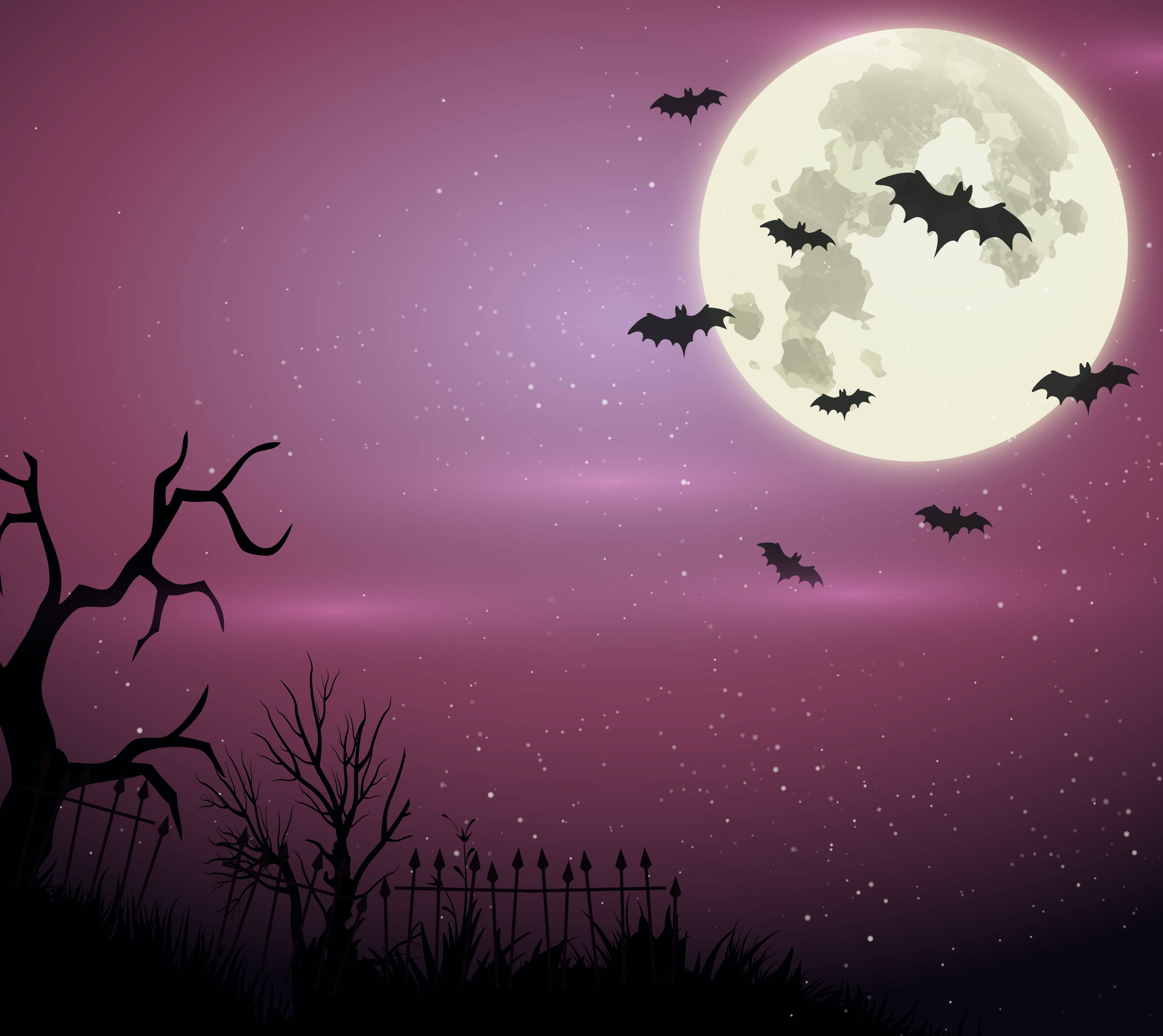 Halloween mov drăguț și estetic Fundal