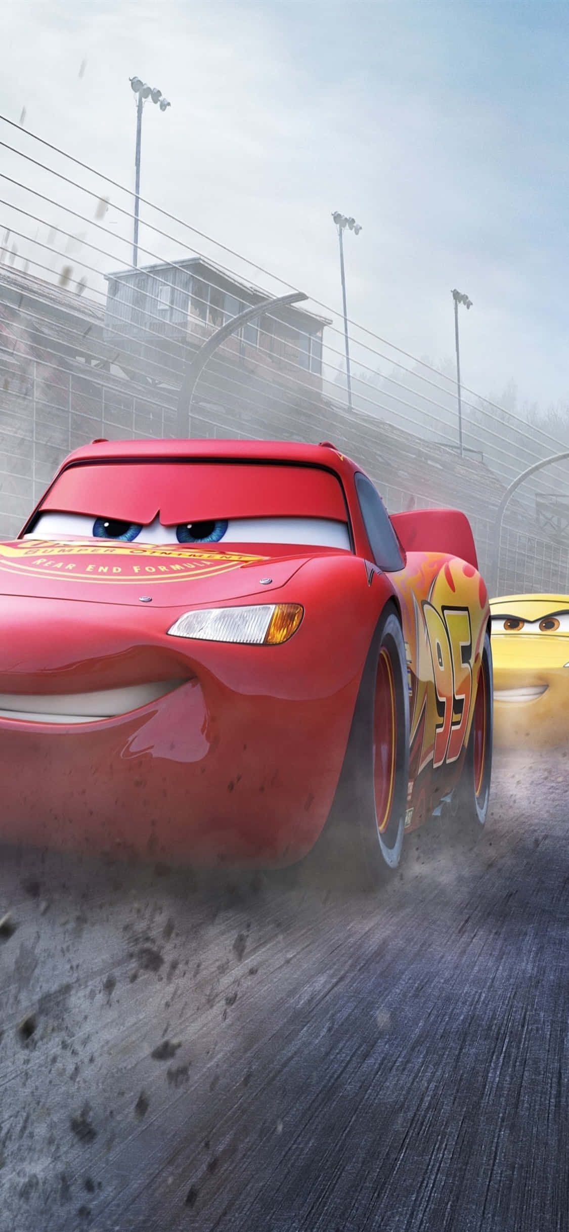 Fond de ecran Happy Racing McQueen pentru iPhone X, mașini Fundal