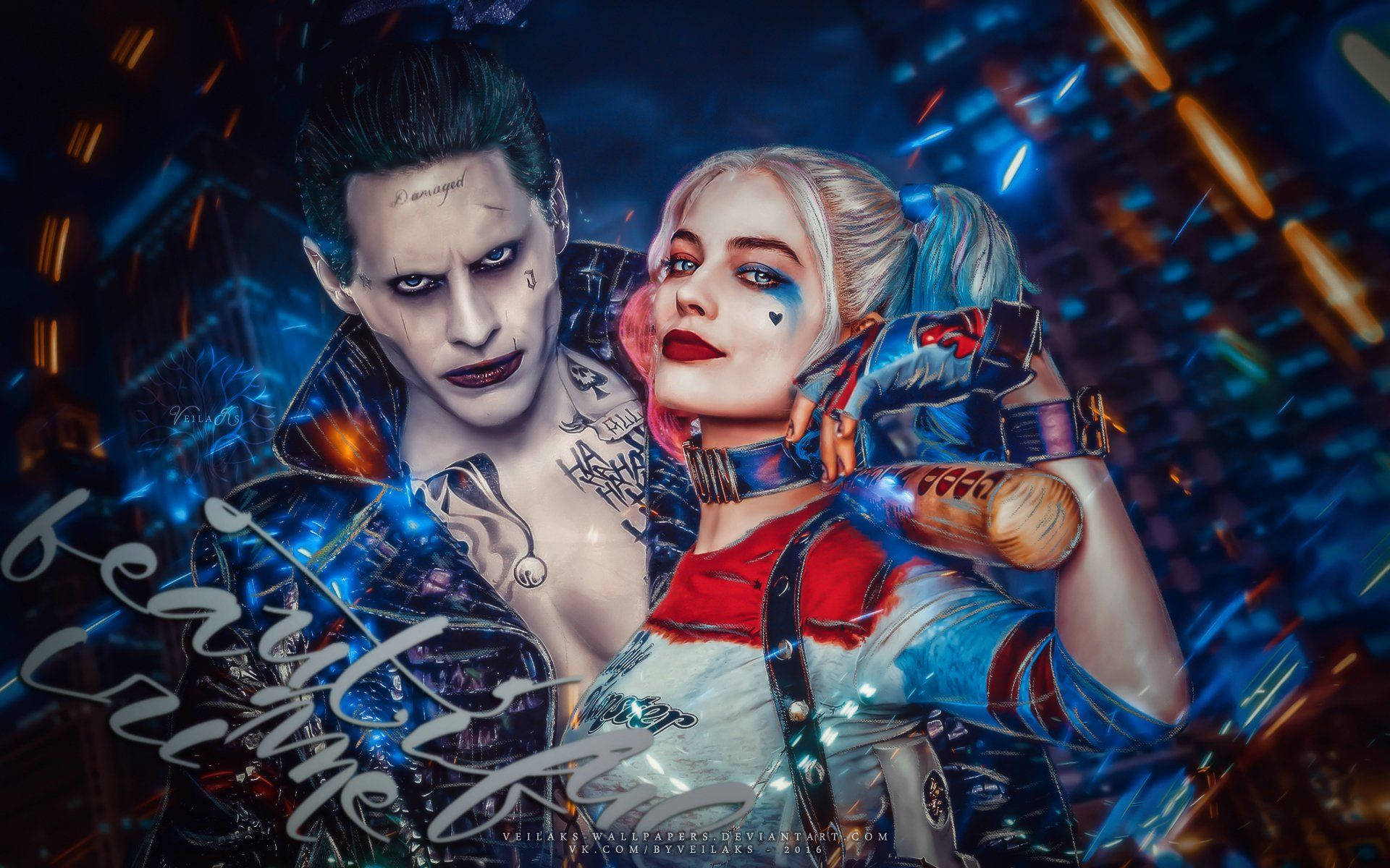 Harley Quinn și Joker în 4K Fundal