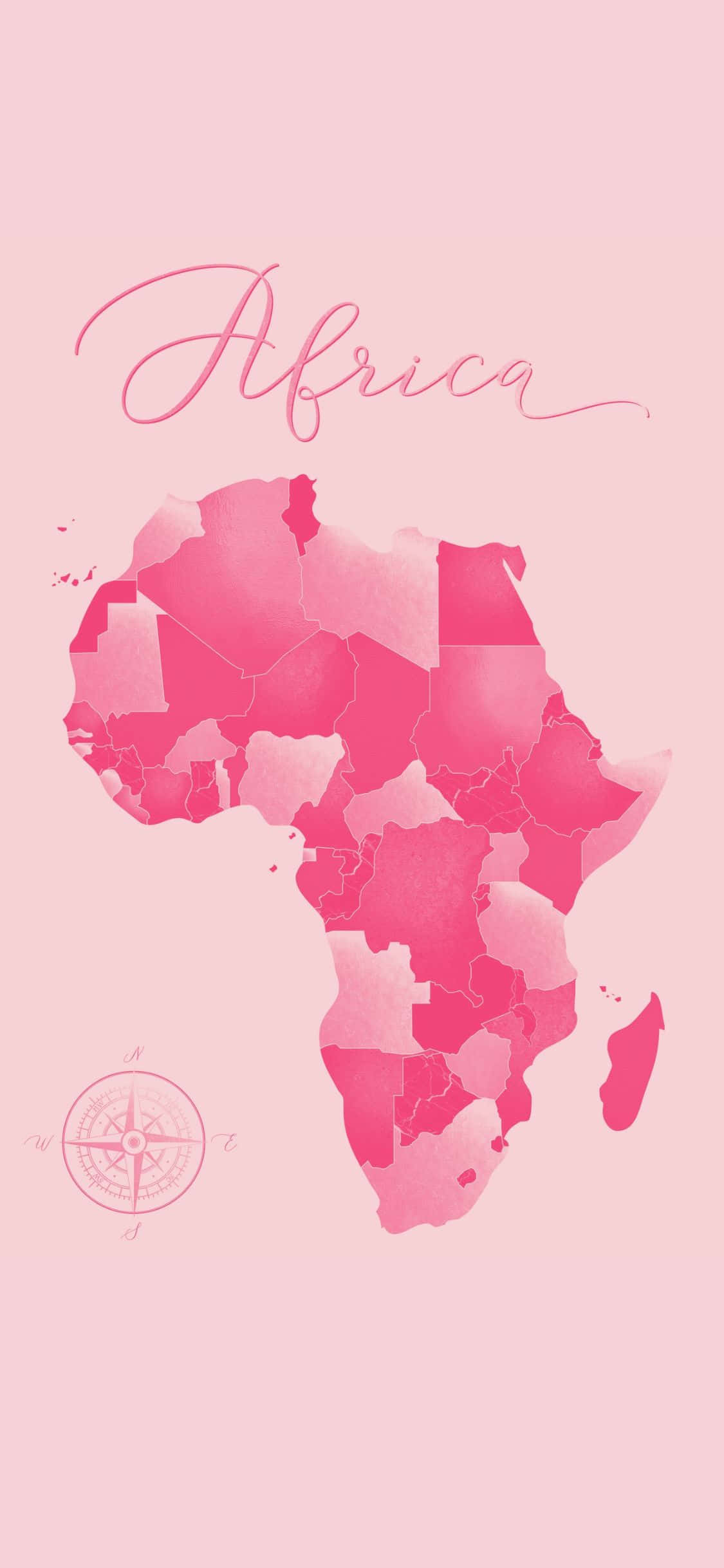 harta africa in acuarela roz Fundal