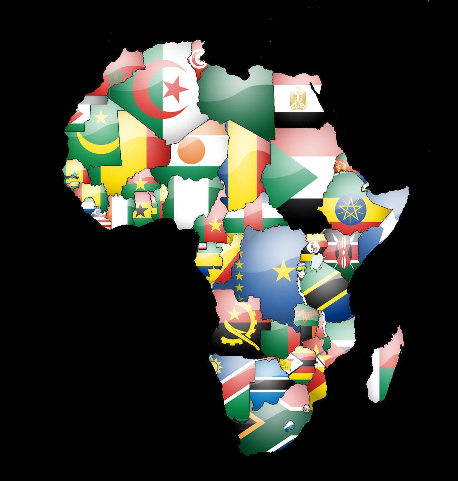 Harta Africii Cu Stegurele Fundal