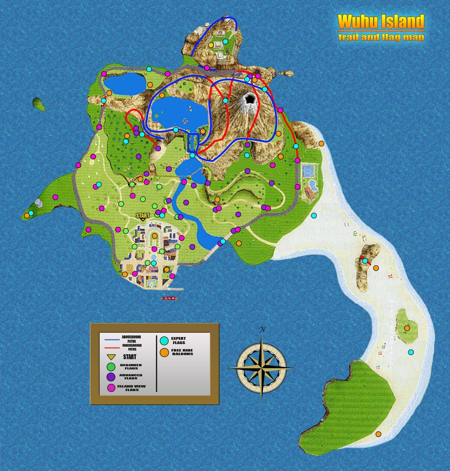 Harta jocului Wuhu Island din Wii Sports Resort Fundal