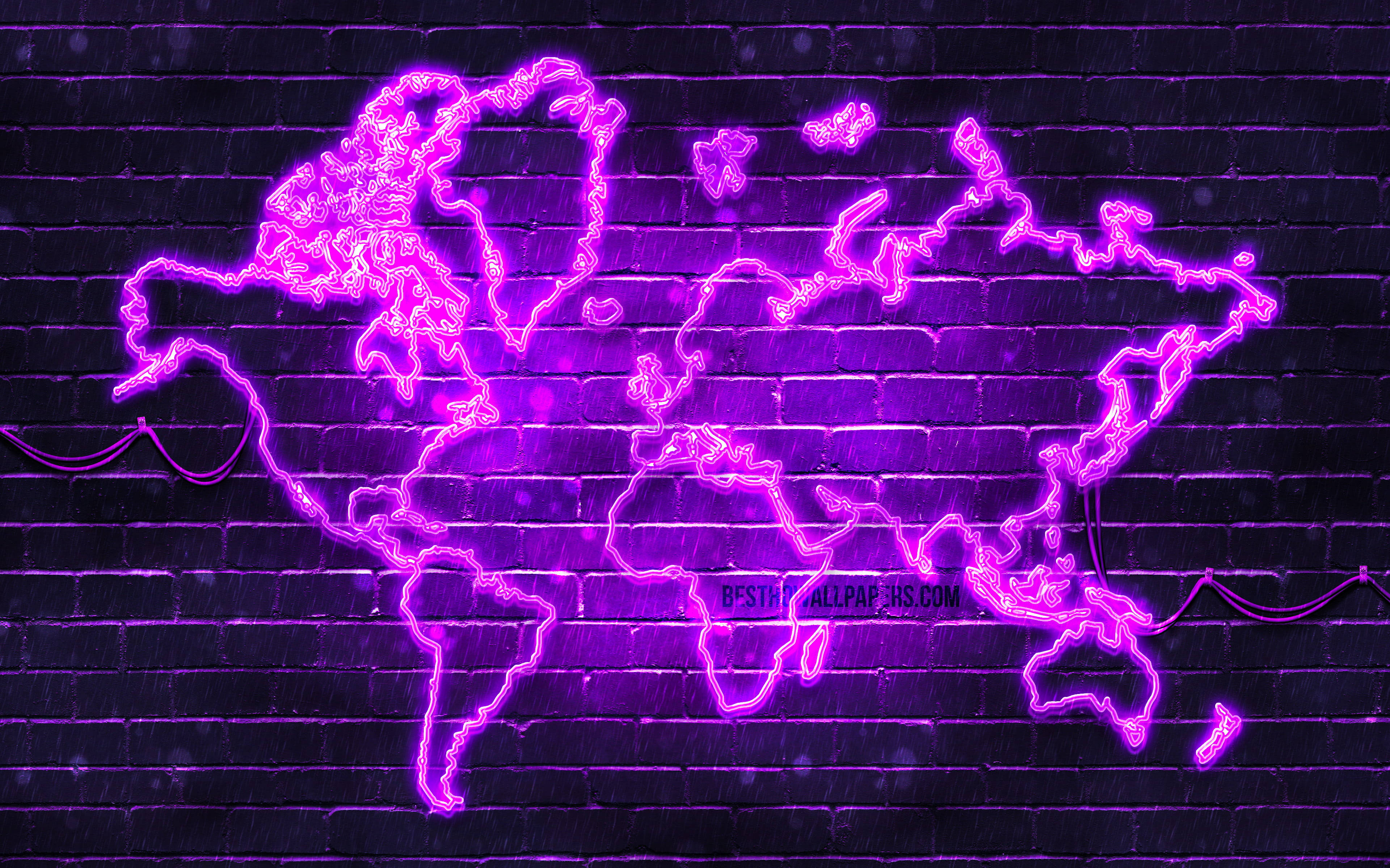 Hartă mondială neon violet de înaltă rezoluție Fundal