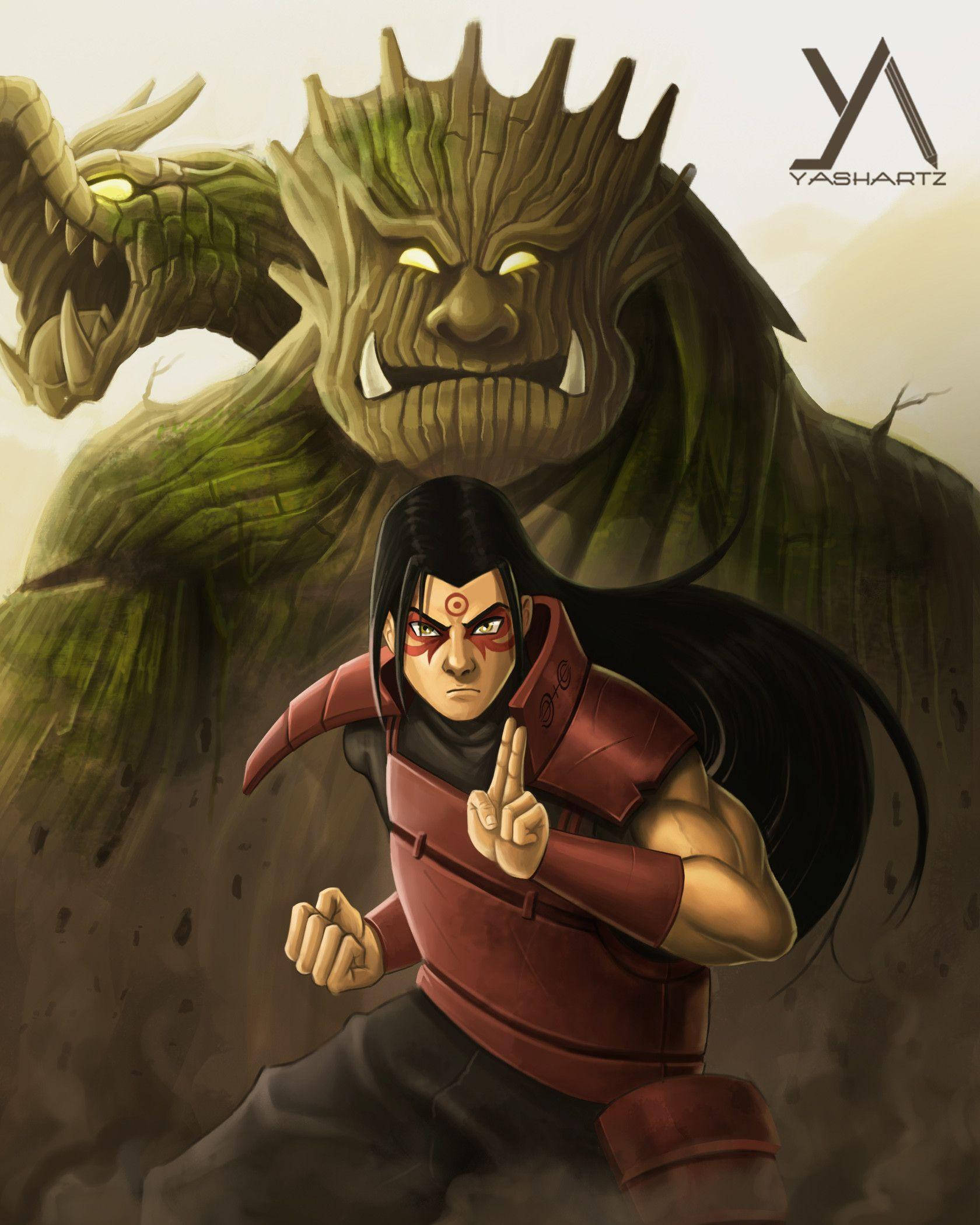 Hashirama Telefon cu Dragon de Lemn Fundal