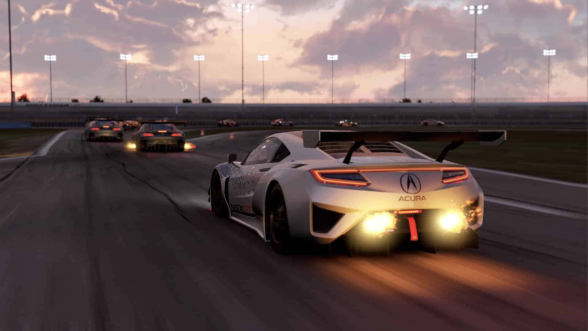 HD Project Cars Fundal cu Mașină Sport Albă pe Șosea Fundal