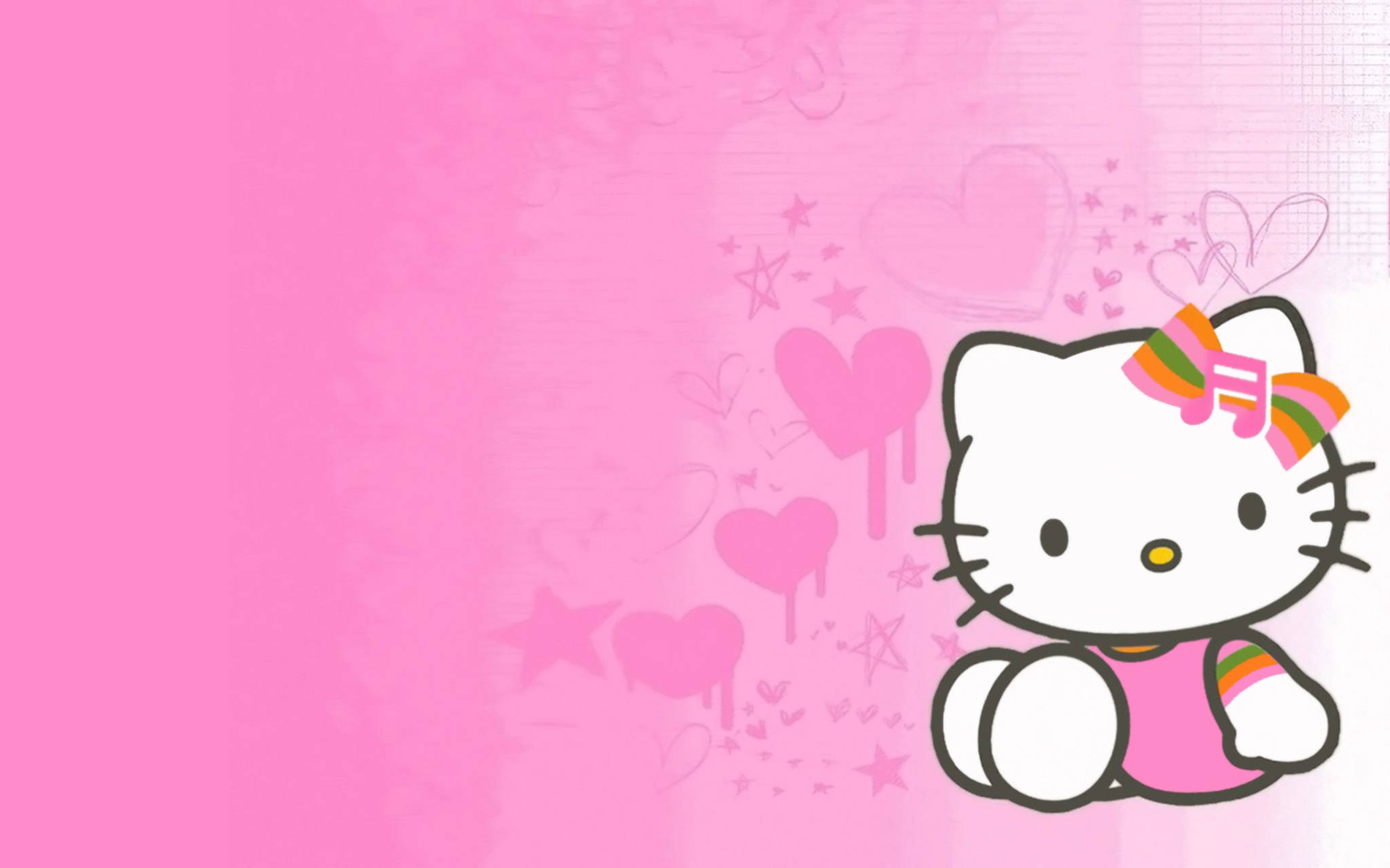 Hello Kitty Artă Roz Drăguță Fundal