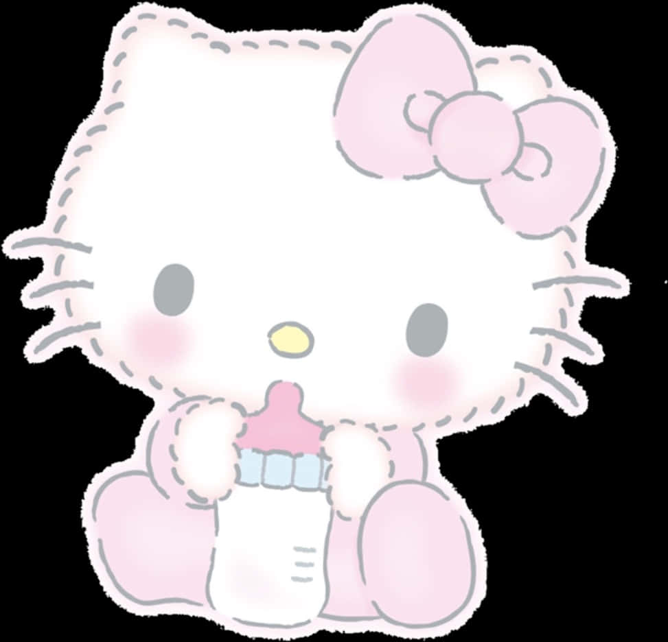 Hello Kitty bea lapte Fundal