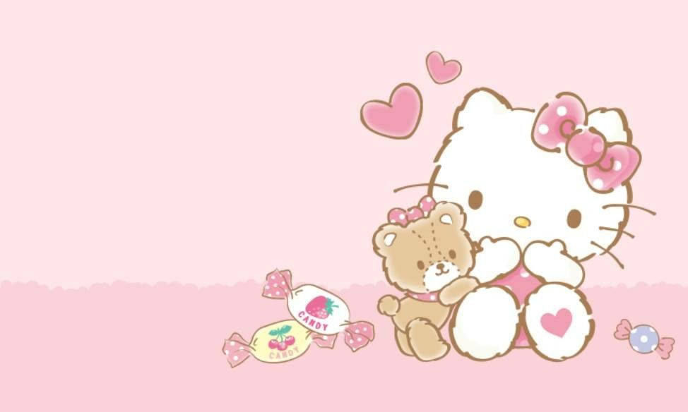 Hello Kitty care a trimite un pupic Fundal