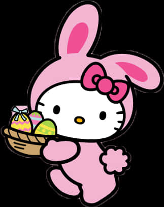 Hello Kitty costum de iepuraș ouă de Paște Fundal