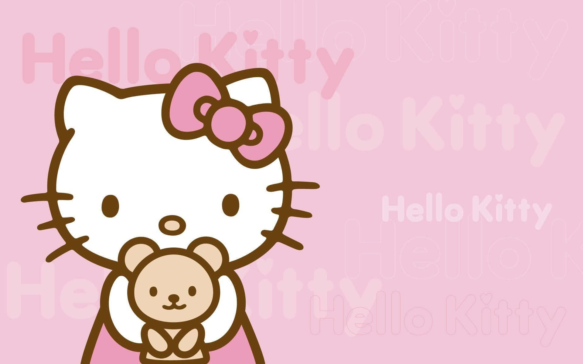 Hello Kitty cu fundal de jucărie de pluș Fundal