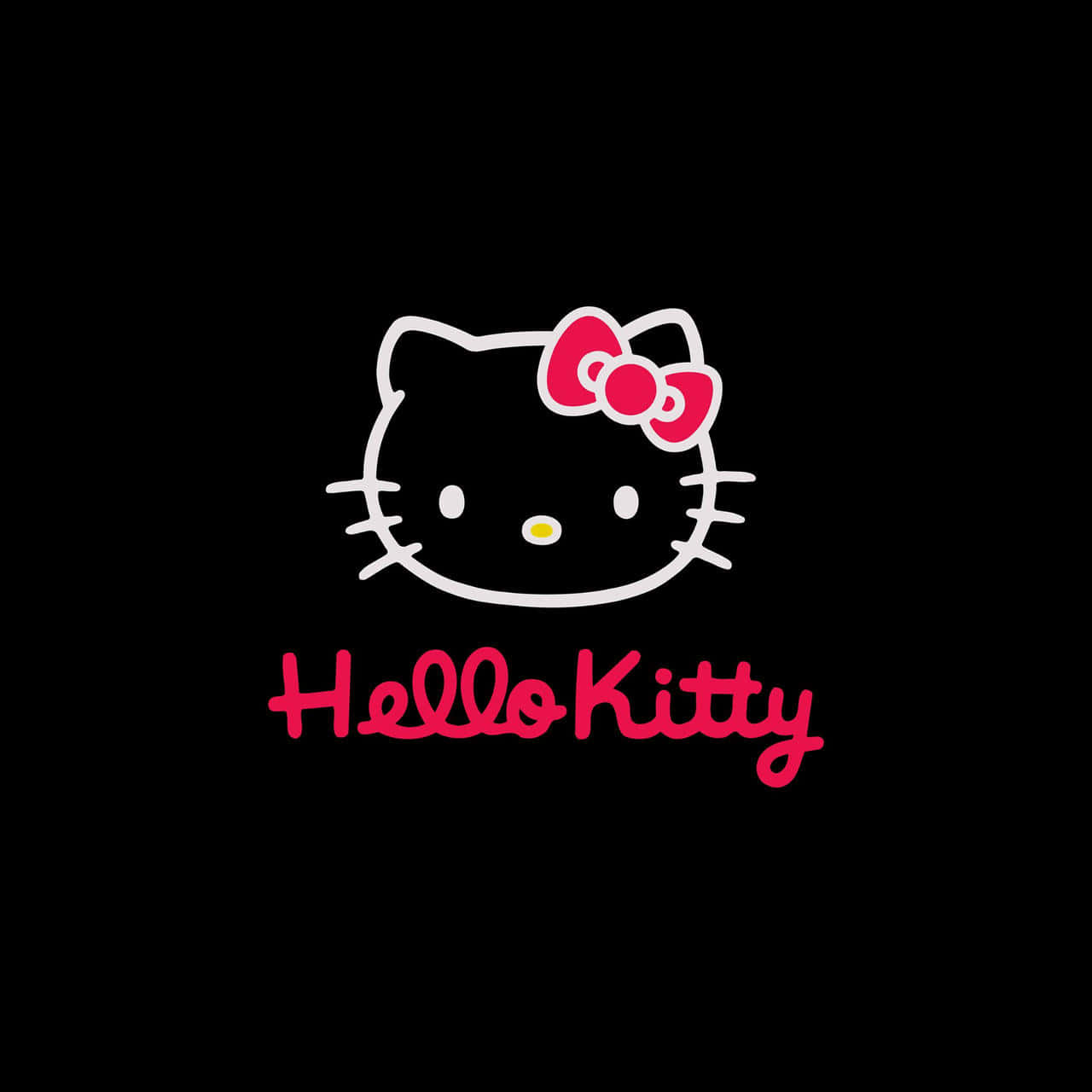 Hello Kitty cu fundă roșie întunecată și drăguță Fundal